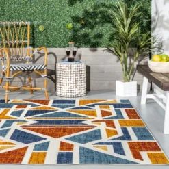 NuLOOM Alexia Contemporary Geometric Indoor/Outdoor Patio Area Rug -Nuloom GUEST 0526ebc3 3766 4f4e 99b2 8c8543734a39