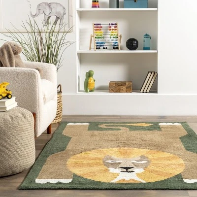 NuLOOM Tamira Colorful Lion Machine Washable Kids Area Rug 7 NuLOOM Tamira Colorful Lion Machine Washable Kids Area Rug - Image 7