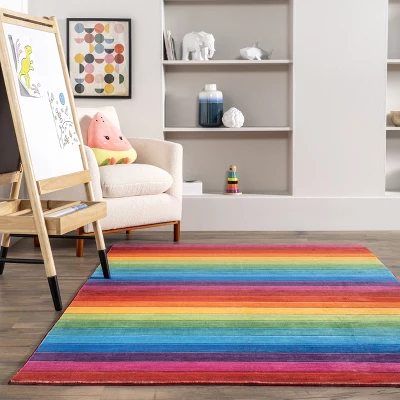 NuLOOM Henriette Rainbow Machine Washable Kids Area Rug 7 NuLOOM Henriette Rainbow Machine Washable Kids Area Rug - Image 7