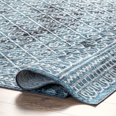 NuLOOM Prestyn Machine Washable Faded Trellis Area Rug 3 NuLOOM Prestyn Machine Washable Faded Trellis Area Rug - Image 3