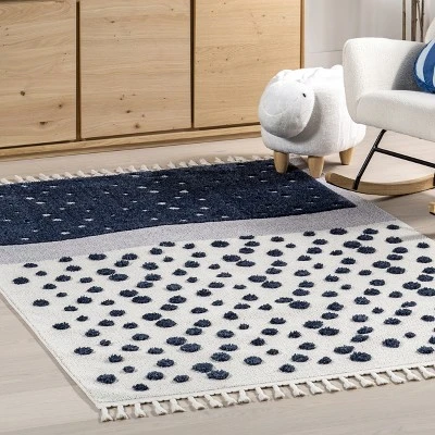 NuLOOM Alena Starry Night High-Low Kids Tasseled Area Rug 8 NuLOOM Alena Starry Night High-Low Kids Tasseled Area Rug - Image 8