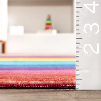 NuLOOM Henriette Rainbow Machine Washable Kids Area Rug 2 NuLOOM Henriette Rainbow Machine Washable Kids Area Rug - Image 2
