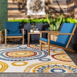 NuLOOM Micki Intricate Circles Indoor/Outdoor Patio Area Rug -Nuloom GUEST 100634c2 bdf7 4787 bf8e 8dbea7c8acbd