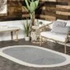 NuLOOM Indoor/Outdoor Braided Solid Border Delaine Area Rug