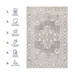 NuLOOM Mia Machine Washable Geometric Medallion Area Rug -Nuloom GUEST 10d1f035 5f57 417d b5b5 1c1d496cd584