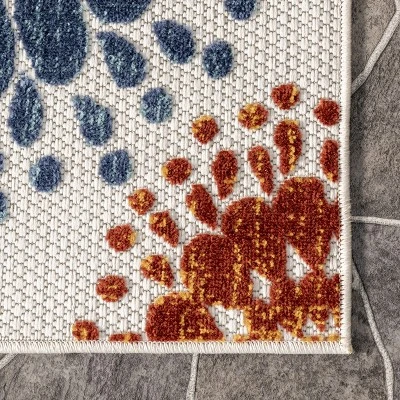 NuLOOM Iva Contemporary Flowers Indoor/Outdoor Patio Area Rug 4 NuLOOM Iva Contemporary Flowers Indoor/Outdoor Patio Area Rug - Image 4