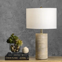 NuLOOM Berry 21" Wood Table Lamp Lighting - Natural 20.5" H X 12" W X 12" D
