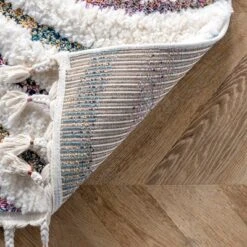 5'3"x7'6" Ina High-Low Waves Tassel Area Rug Beige - NuLOOM -Nuloom GUEST 1670f192 9ba0 48bb abe3 8690624ecebb