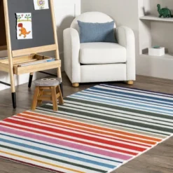 NuLOOM Effie Stripes Kids Machine Washable Area Rug -Nuloom GUEST 1a5e2b64 36e7 4d9b 9cdd 99c2123b492a