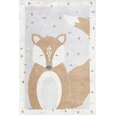 NuLOOM Talia Bashful Fox Kids Machine Washable Area Rug 9 NuLOOM Talia Bashful Fox Kids Machine Washable Area Rug - Image 9