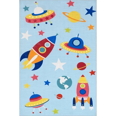 NuLOOM Eddie Outer Space Machine Washable Kids Area Rug 12 NuLOOM Eddie Outer Space Machine Washable Kids Area Rug - Image 12