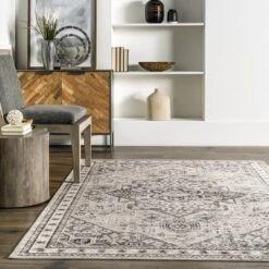 NuLOOM Eira Medallion Stain-Resistant Machine Washable Area Rug -Nuloom GUEST 1cdc3eb2 b1e5 41fe bc6c 4eb4a2808803