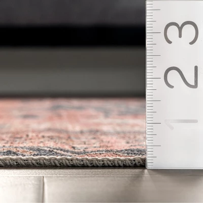 NuLOOM Medallion Bordered Machine Washable Area Rug 2 NuLOOM Medallion Bordered Machine Washable Area Rug - Image 2