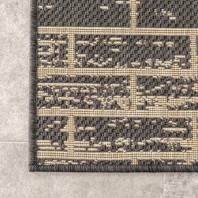 NuLOOM Justina Abstract Brick Indoor And Outdoor Patio Area Rug 4 NuLOOM Justina Abstract Brick Indoor And Outdoor Patio Area Rug - Image 4
