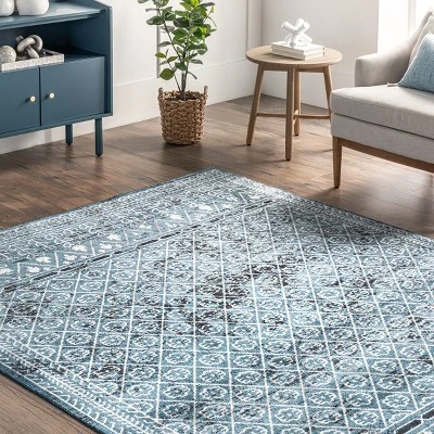 NuLOOM Prestyn Machine Washable Faded Trellis Area Rug 8 NuLOOM Prestyn Machine Washable Faded Trellis Area Rug - Image 8