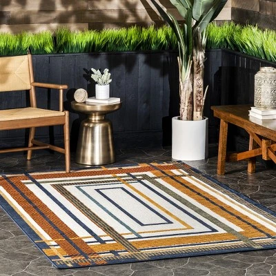 NuLOOM Bennie Transitional Striped Indoor/Outdoor Patio Area Rug 1 NuLOOM Bennie Transitional Striped Indoor/Outdoor Patio Area Rug