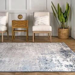 6'7"x9' Zoe Faded Abstract Area Rug Blue - NuLOOM -Nuloom GUEST 25c1029a bde5 4a8b 8e16 9e67c774bf26
