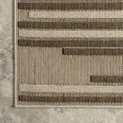 NuLOOM Shana Neutral Striped Indoor/Outdoor Patio Area Rug -Nuloom GUEST 2b296da6 7aa2 4e02 bb34 83701fc260e6