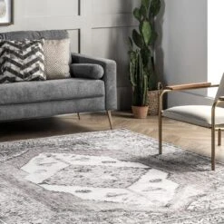 NuLOOM Gladys Machine Washable Vintage Medallion Area Rug -Nuloom GUEST 2b4a7af2 a228 4370 bf9b 112a24c4964b