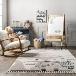 Ailsa Fox Kids Tasseled Area Rug -Nuloom GUEST 2d292526 db68 4624 81a9 f7dc2ae28b22