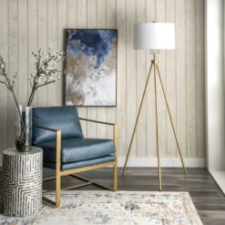 NuLOOM Wales 66" Metal Floor Lamp Lighting - Gold 66" H X 20" W X 20" D -Nuloom GUEST 2f596f41 b7a5 4270 be7e 4fb161739046