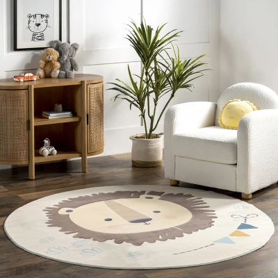 NuLOOM Ellia Cheerful Lion Machine Washable Kids Area Rug 1 NuLOOM Ellia Cheerful Lion Machine Washable Kids Area Rug