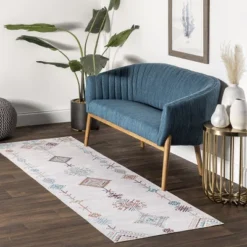 NuLOOM Kiya Machine Washable Moroccan Global Geometric Area Rug