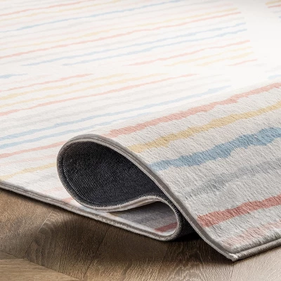 NuLOOM Alise Kids Striped Nursery Or Playroom Area Rug 3 NuLOOM Alise Kids Striped Nursery Or Playroom Area Rug - Image 3