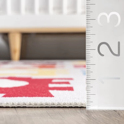 NuLOOM Peri Machine Washable Kids Alphabet Nursery Or Playroom Area Rug 4 NuLOOM Peri Machine Washable Kids Alphabet Nursery Or Playroom Area Rug - Image 4