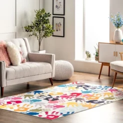 NuLOOM Pinkie Machine Washable Handprint Kids Area Rug