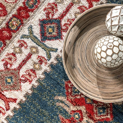 NuLOOM Qiana Emblem Fringe Area Rug 5 NuLOOM Qiana Emblem Fringe Area Rug - Image 5