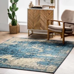 Vintage Lindsy Blue Rug - NuLOOM