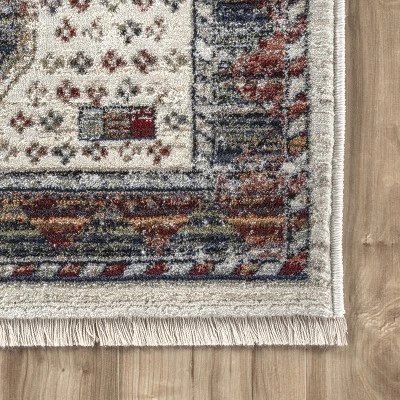 NuLOOM Evie Global Inspired Emblem Fringe Area Rug 2 NuLOOM Evie Global Inspired Emblem Fringe Area Rug - Image 2