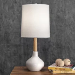 NuLOOM Layton Ceramic 25" Table Lamp Lighting - White 25" H X 11" W X 11" D