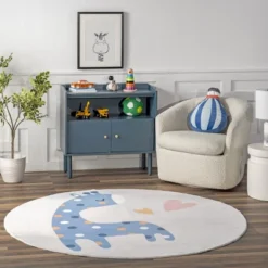 NuLOOM Ariella Giraffe Kids Machine Washable Area Rug