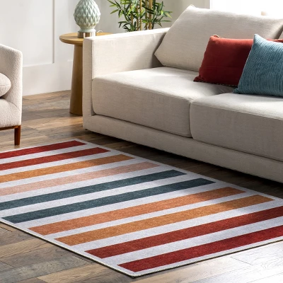 NuLOOM Colorful Striped Machine Washable Kids Area Rug 8 NuLOOM Colorful Striped Machine Washable Kids Area Rug - Image 8