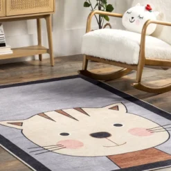 NuLOOM Samantha Kitten Kids Machine Washable Area Rug -Nuloom GUEST 571e1e43 f78b 4895 984b 919d7e8e9826