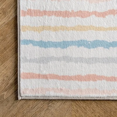 NuLOOM Alise Kids Striped Nursery Or Playroom Area Rug 4 NuLOOM Alise Kids Striped Nursery Or Playroom Area Rug - Image 4