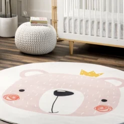 NuLOOM Nesta Queen Bear Machine Washable Kids Area Rug -Nuloom GUEST 5a8df5c6 0143 47f1 9aba 2de390b63bba