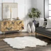 NuLOOM Deonna Faux Sheepskin Shag Area Rug, Shaped 5' 3" X 6', White