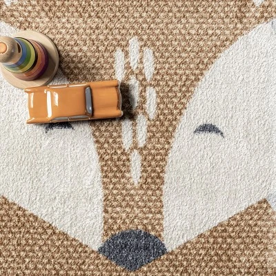 NuLOOM Talia Bashful Fox Kids Machine Washable Area Rug 5 NuLOOM Talia Bashful Fox Kids Machine Washable Area Rug - Image 5