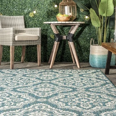 NuLOOM Arna Floral Indoor And Outdoor Area Rug 7 NuLOOM Arna Floral Indoor And Outdoor Area Rug - Image 7