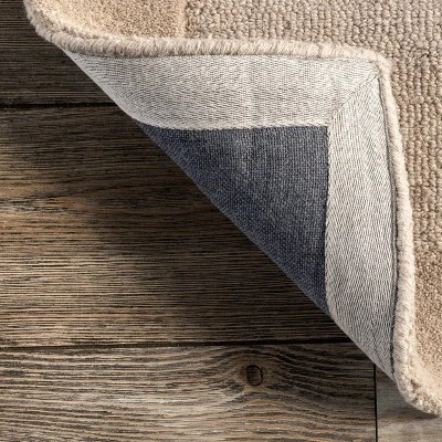 6'x9' Marianne Handmade Wool Border Area Rug Beige - NuLOOM 2 6'x9' Marianne Handmade Wool Border Area Rug Beige - NuLOOM - Image 2
