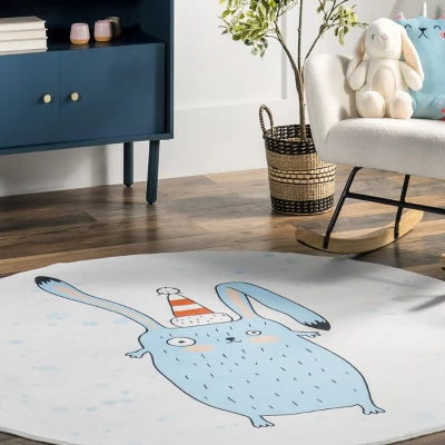 NuLOOM Eowyn Modern Rabbit Machine Washable Kids Area Rug 8 NuLOOM Eowyn Modern Rabbit Machine Washable Kids Area Rug - Image 8