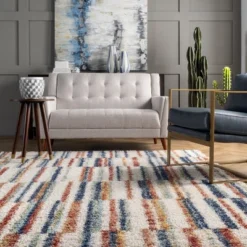 NuLOOM Aimee Banded Stripes Shaggy Area Rug -Nuloom GUEST 6cdab09b 8908 4739 8a19 4236978011bc