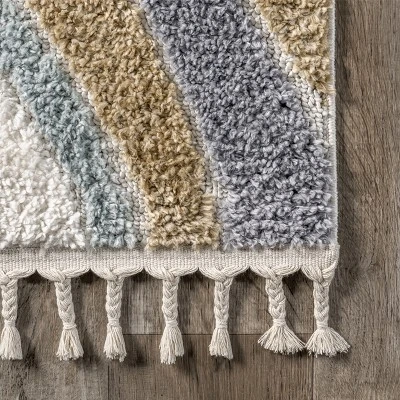 Theodora Colorful Swirl Kids Tassel Area Rug 4 Theodora Colorful Swirl Kids Tassel Area Rug - Image 4