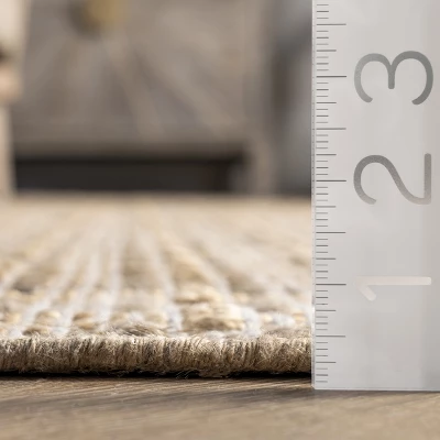 NuLOOM Delaney Hand Woven Striped Jute Area Rug 2 NuLOOM Delaney Hand Woven Striped Jute Area Rug - Image 2