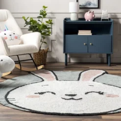 NuLOOM Vera Bunny Machine Washable Kids Area Rug -Nuloom GUEST 712e73c5 2c9f 4a2e 8443 1e8e3560b032