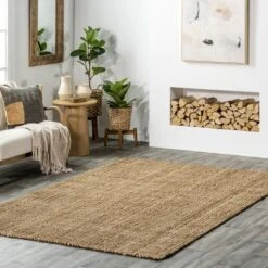NuLOOM Ashli Solid Farmhouse Jute Area Rug