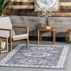 NuLOOM Frida Persian Medallion Machine Washable Indoor/Outdoor Patio Area Rug